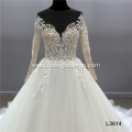 Jancember Fashion Luxury Neck Big Train a line wedding dress ball gown luxury